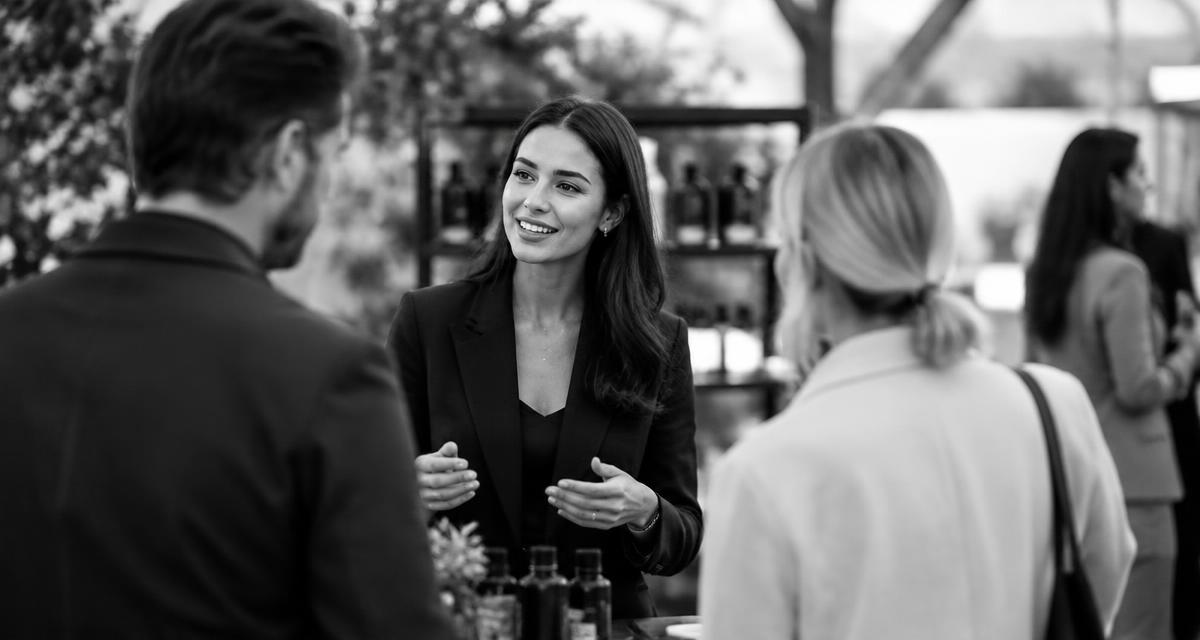 Brand ambassador engaging with a guest at a premium experiential marketing event